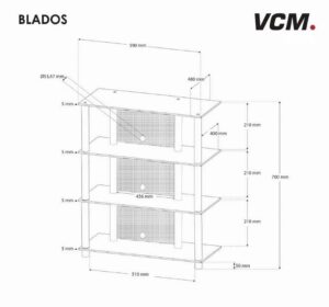 VCM TV meubel TV kast Blados zwart glas