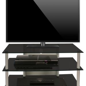 TV meubel kast Sindas zwart glas