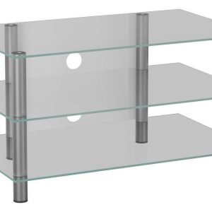 TV meubel TV kast Netasa zilver helder glas