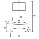 L&C Screen Tower Vloerstandaard Zwart