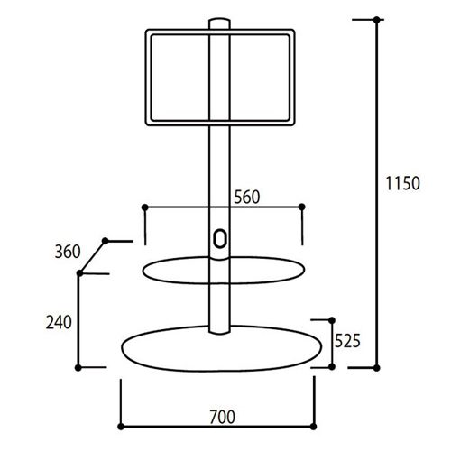 L&C Screen Tower Vloerstandaard Zwart