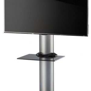 TV standaard Findal draaibaar zilver zwartglas